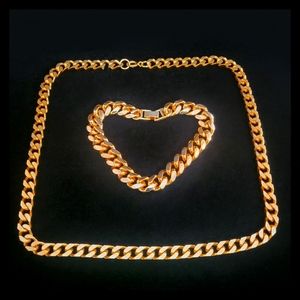 ✨️Vtg. Necklace & Bracelet New Old Stock Gold Toned Chain Link Set